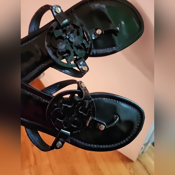 Tory Burch Miller  Black Patent Leather Sandals - Picture 5 of 6